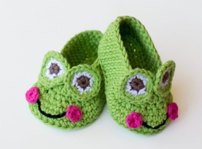 Пинетки-лягушки для малыша Вязание пинеток для новорожденных: зверюшки крючком