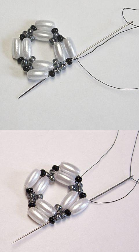 Плетение браслета из бисера и бусин Как сплести браслет из бусин и бисера: шаг 4