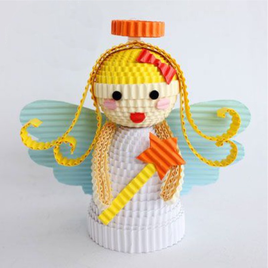 Ангелочек из гофрокартона