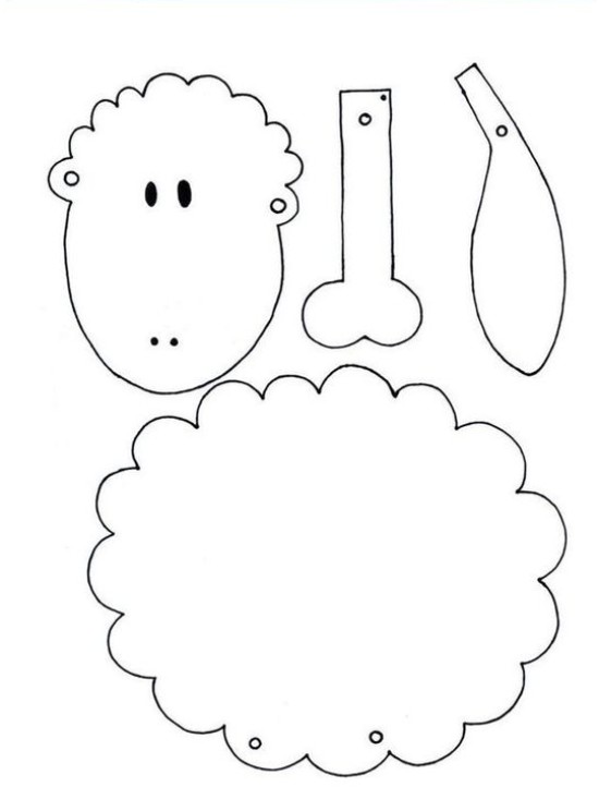 Барашек из картона – шаблон