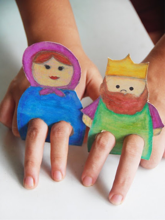 Пальчиковые куклы из картона