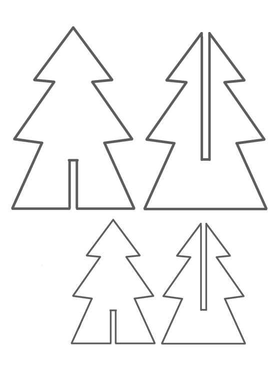 Шаблон картонной елки