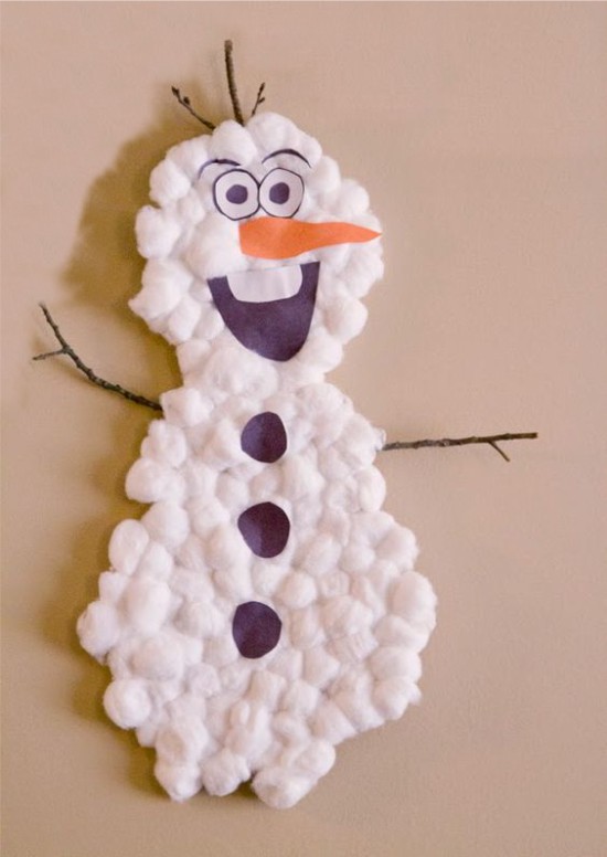 Олаф из картона и ваты