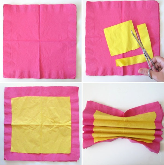 Цветок из салфетки