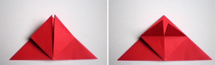 Сгиб треугольников вдвое