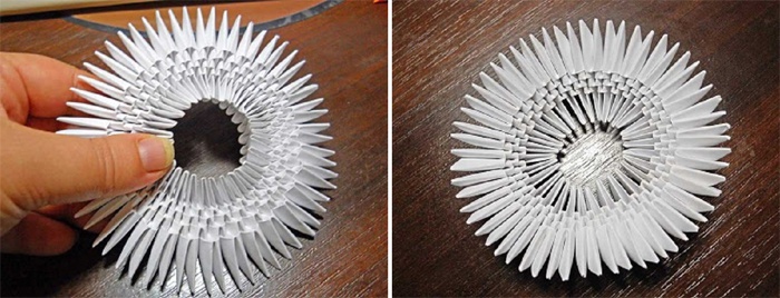 Выворачивание поделки путем вдавливания