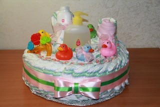 торт +из памперсов пошагово