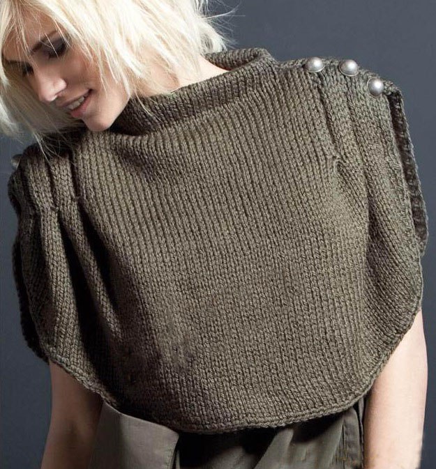 Манишка спицами