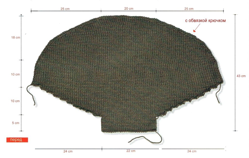 Манишка спицами