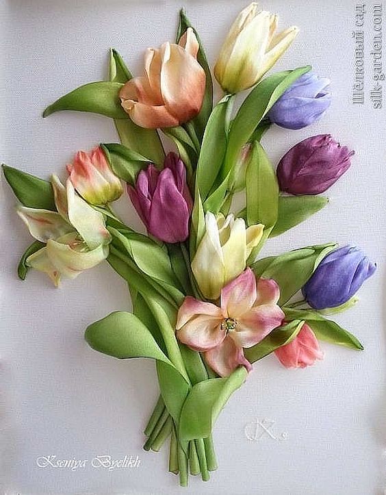 Вышивка лентами цветы для начинающих, рекомендации в необычной технике, схемы и фото композиций полевых букетов