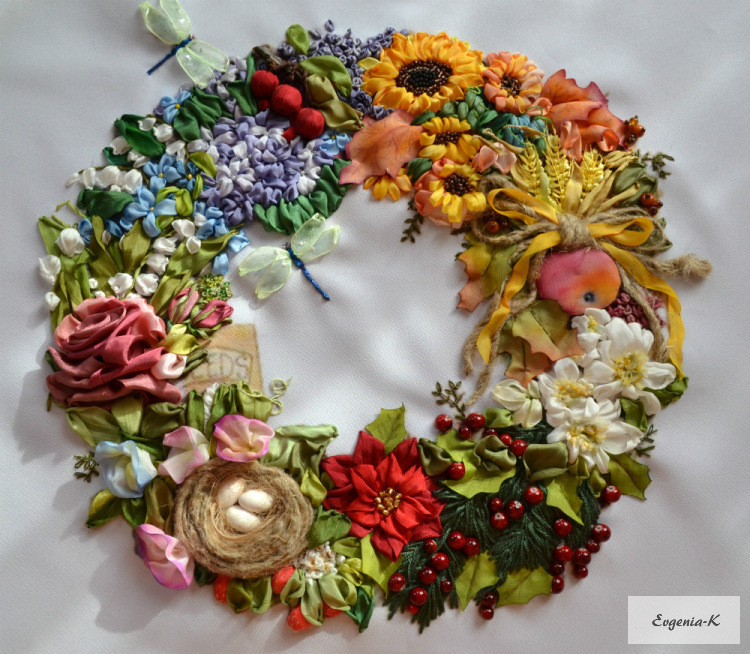 Вышивка лентами цветы для начинающих, рекомендации в необычной технике, схемы и фото композиций полевых букетов