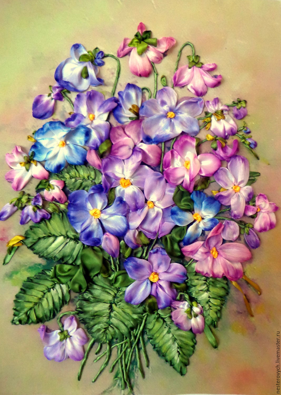 Вышивка лентами цветы для начинающих, рекомендации в необычной технике, схемы и фото композиций полевых букетов