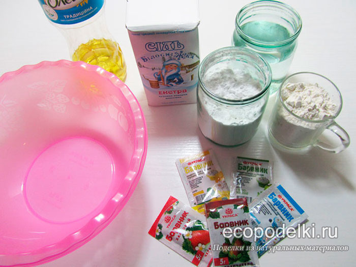 ингредиенты для соленого теста