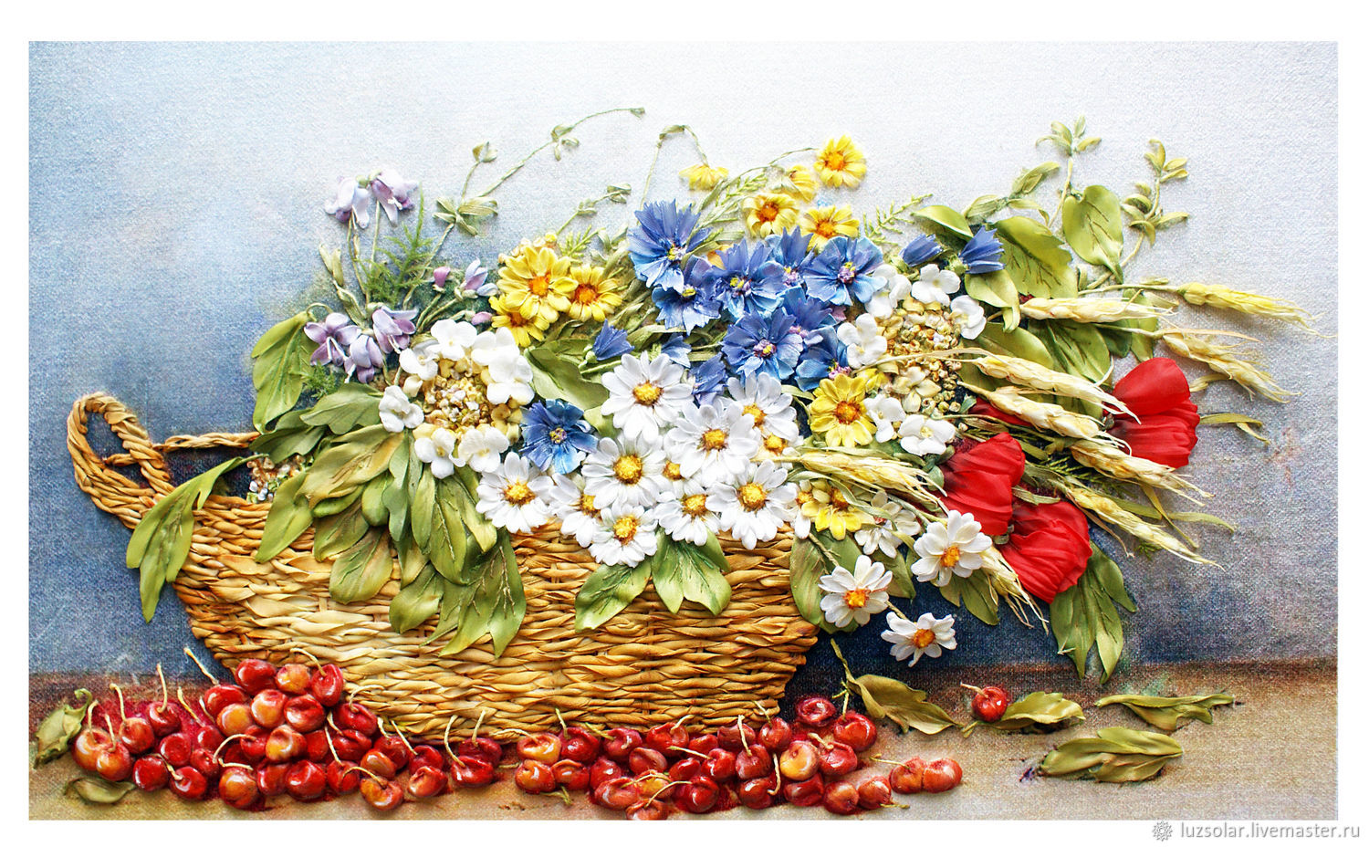 Вышивка лентами цветы для начинающих, рекомендации в необычной технике, схемы и фото композиций полевых букетов