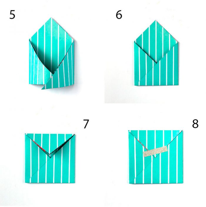 как сложить конверт оригами