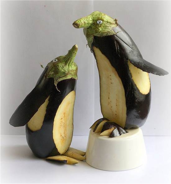 Поделки из овощей - пингвины