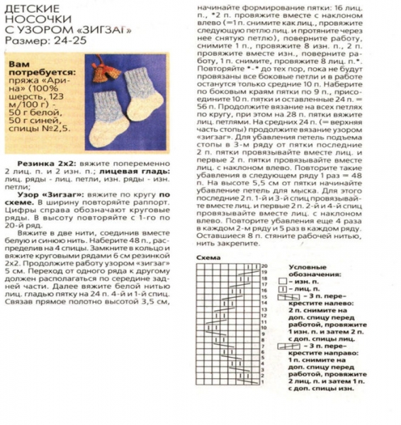 Как вязать носки спицами: схемы для начинающих пошагово