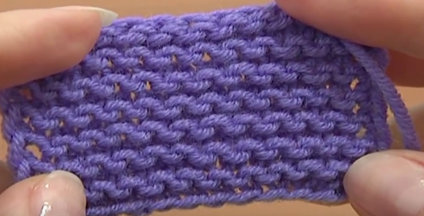 Платочная вязка изнаночными петлями