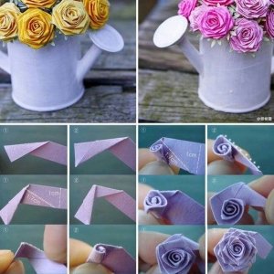 роза оригами схема