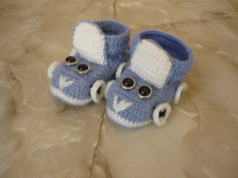 Пинетки крючком для новорожденных