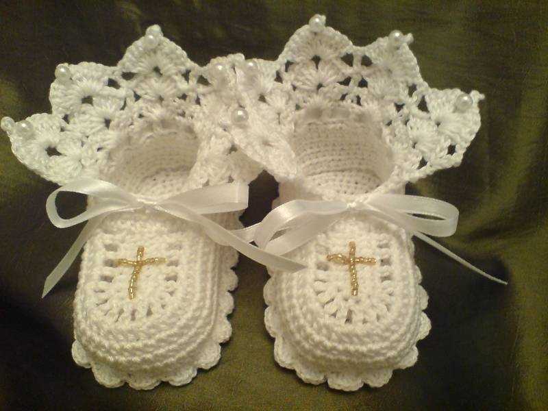 Пинетки крючком для новорожденных