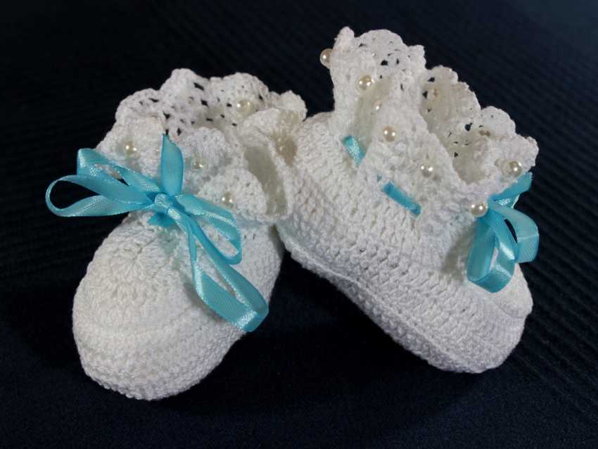 Пинетки крючком для новорожденных