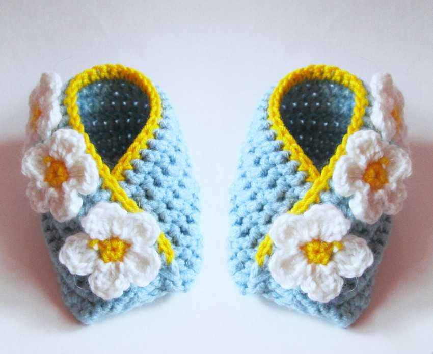 Пинетки крючком для новорожденных