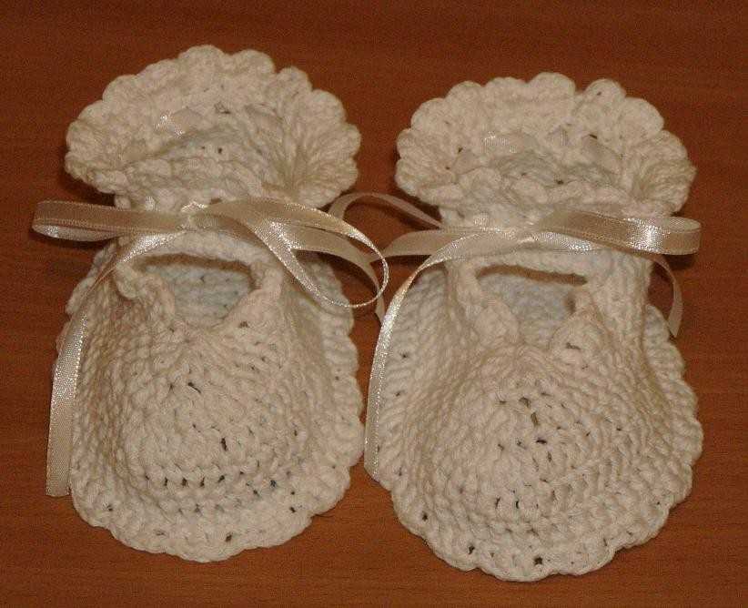 Пинетки крючком для новорожденных