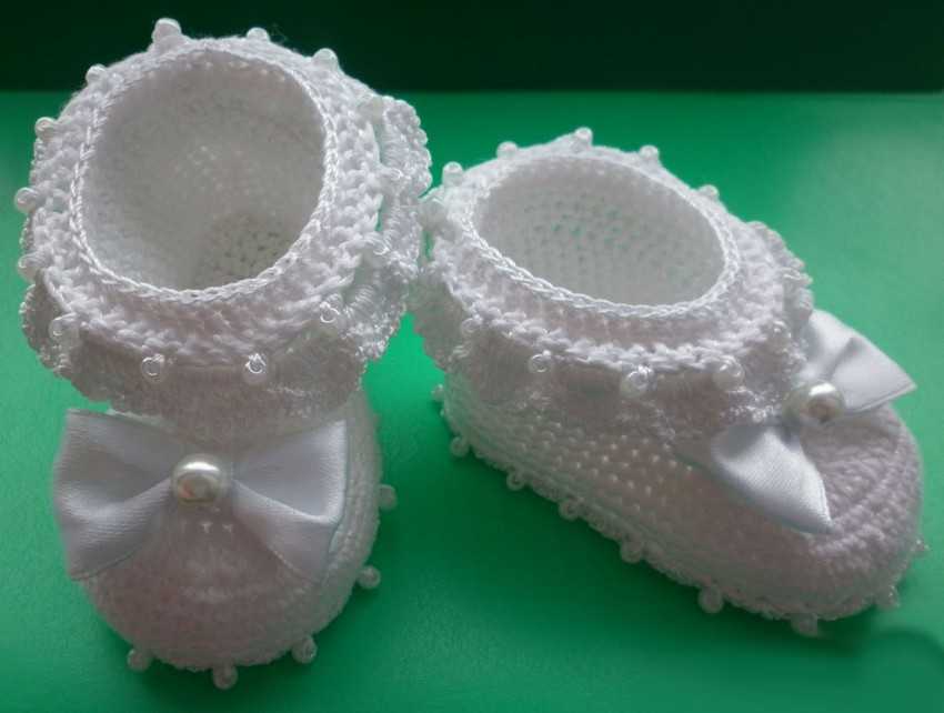 Пинетки крючком для новорожденных