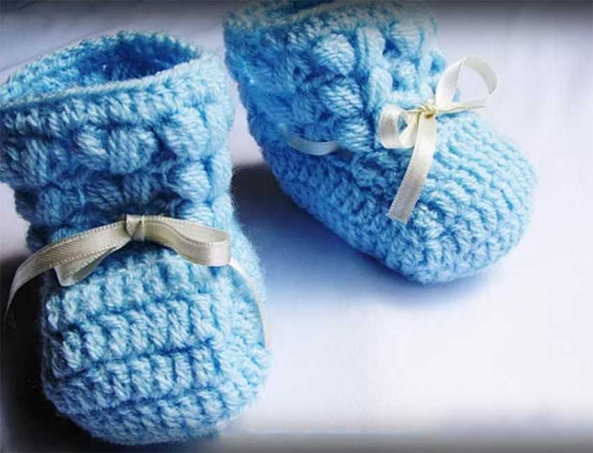 Пинетки крючком для новорожденных