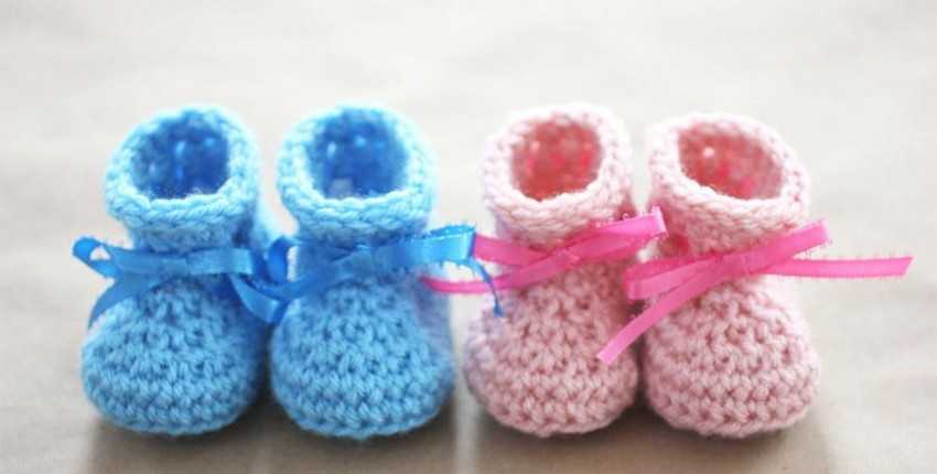 Пинетки крючком для новорожденных