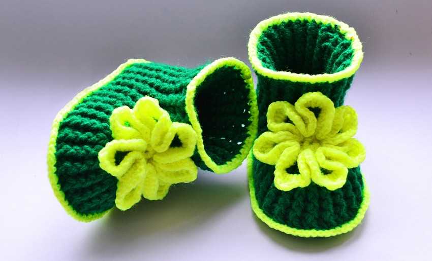 Пинетки крючком для новорожденных