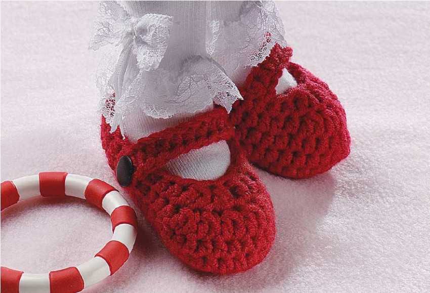 Пинетки крючком для новорожденных