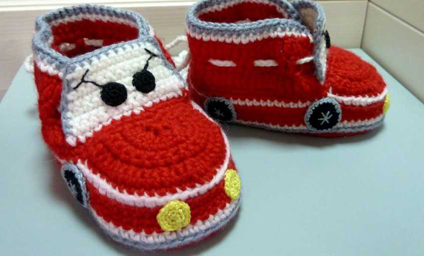 Пинетки крючком для новорожденных