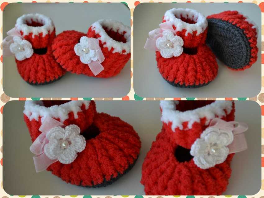 Пинетки крючком для новорожденных