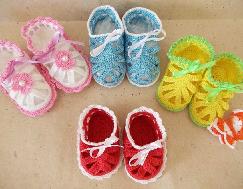 Пинетки крючком для новорожденных