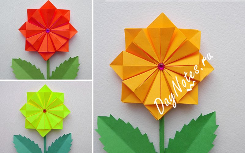 Оригами цветы: много МК от кактуса до волшебной розы
