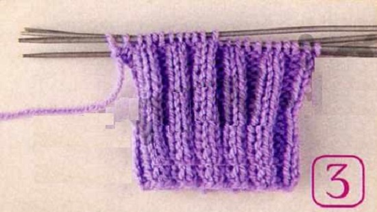 резинку провязывайте высотой в 12-15 см