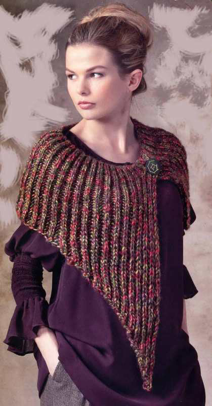 Накидка спицами на одной пуговице