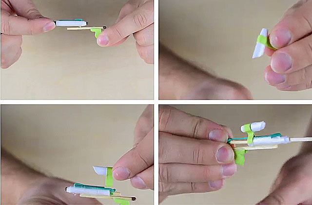 Как сделать из бумаги пистолет, который стреляет резинками: легкая схема своими руками