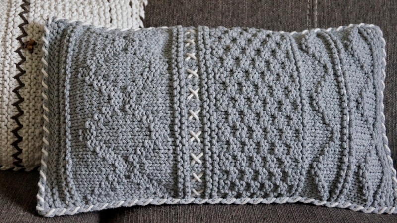 Как вязать платочную вязку по схемам круговыми и обычными спицами для начинающих