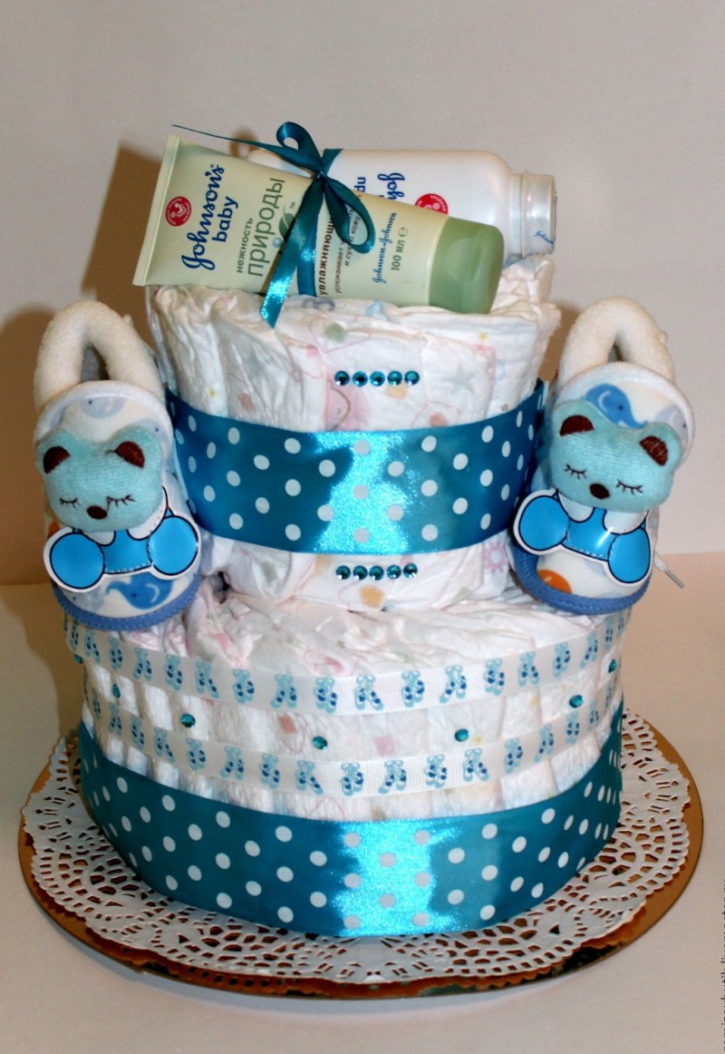Торт из памперсов  своими руками (девочке, мальчику): пошаговое фото, мастер-класс