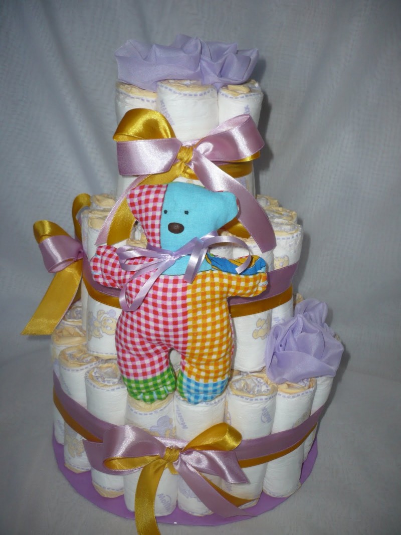 Торт из памперсов  своими руками (девочке, мальчику): пошаговое фото, мастер-класс