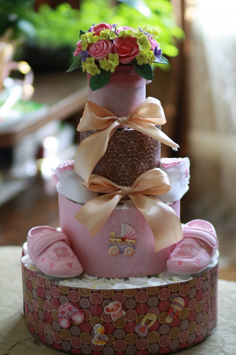 Торт из памперсов  своими руками (девочке, мальчику): пошаговое фото, мастер-класс