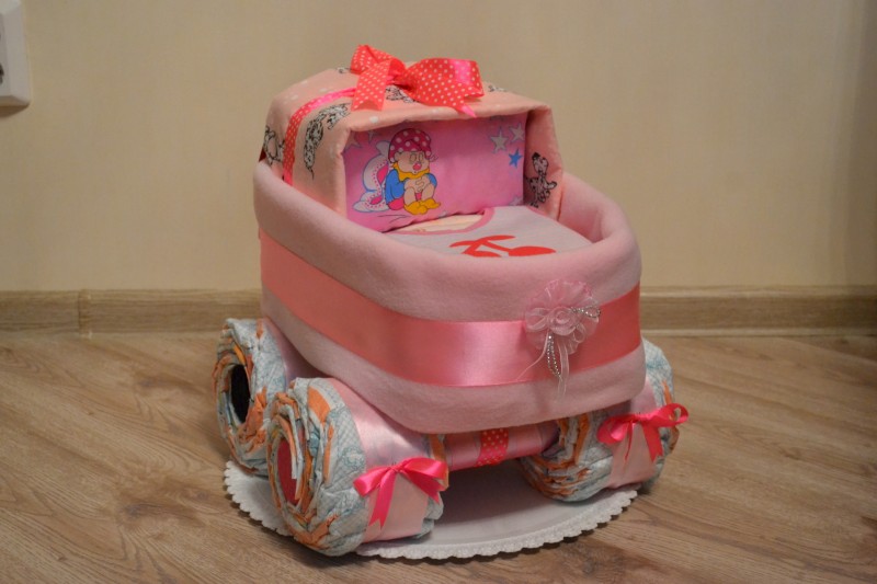 Торт из памперсов  своими руками (девочке, мальчику): пошаговое фото, мастер-класс