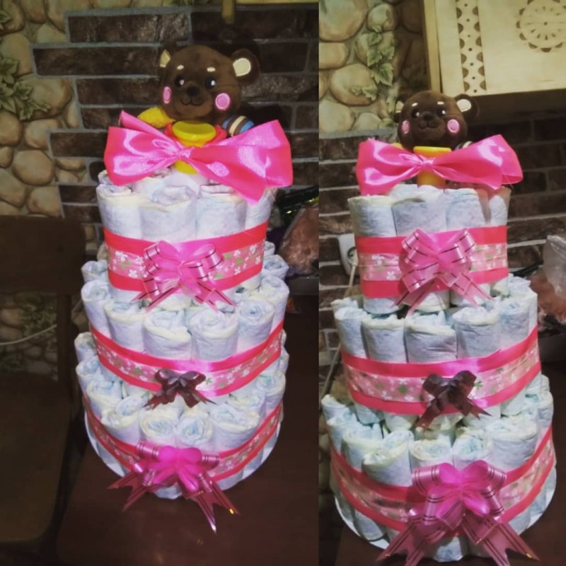 Торт из памперсов  своими руками (девочке, мальчику): пошаговое фото, мастер-класс