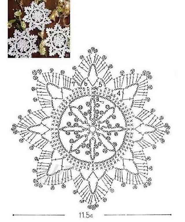 схема красивой снежинки