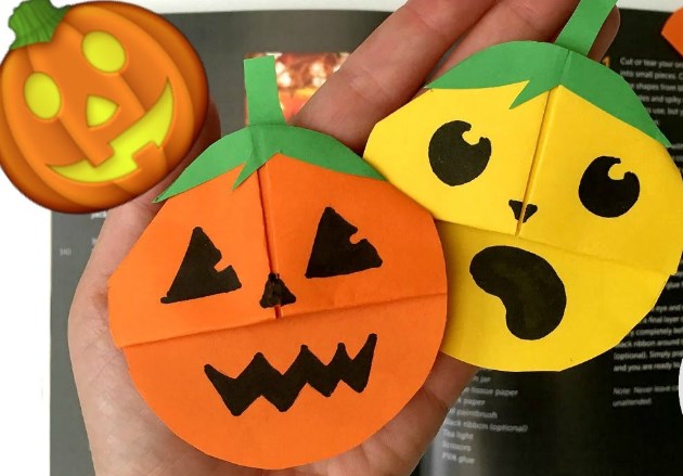Тыква из бумаги на хэллоуин своими руками. Трафарет и шаблон тыквы для детей.
