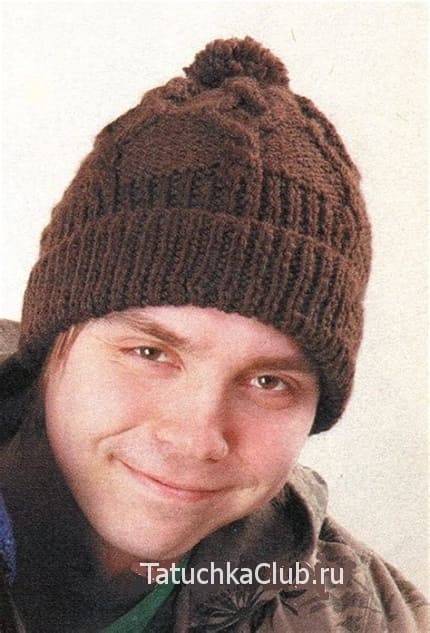 Мужская шапка спицами (110 фото): схемы с описанием и пошаговыми инструкциями
