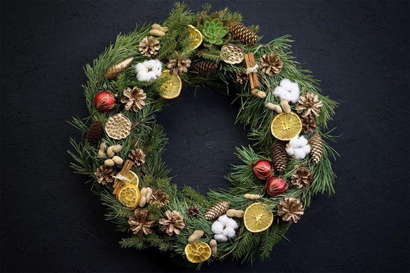 Новогодний венок своими руками. 12 мастер-классов по изготовлению венков в домашних условиях этап 39 Новогодний венок своими руками. 12 мастер-классов по изготовлению венков в домашних условиях этап 39